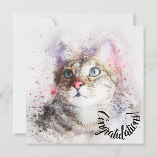 Gelukwensen met Nieuw Huisdier Kat Kaart (Voorkant)