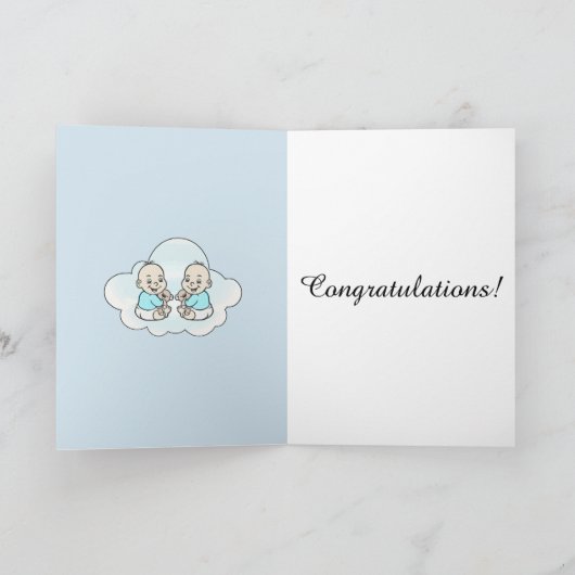 Gelukwensen op de geboorte van uw tweelingen kaart (Binnen)