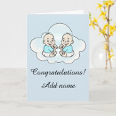 Gelukwensen op de geboorte van uw tweelingen kaart (Gele Bloem)