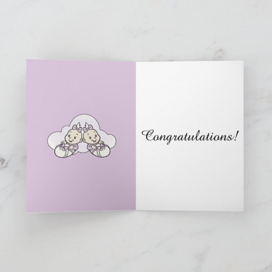 Gelukwensen op de geboorte van uw tweelingenkaart kaart (Binnen)