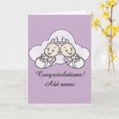 Gelukwensen op de geboorte van uw tweelingenkaart kaart (Gele Bloem)