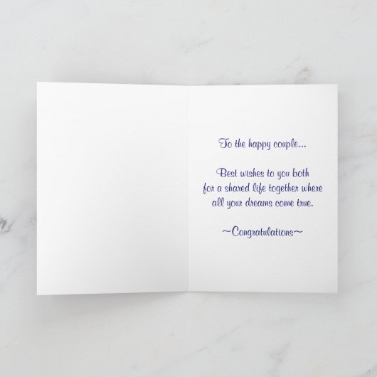 Gelukwensen op u Huwelijk Kaart (Binnen)