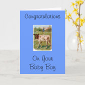 Gelukwensen op uw babyjongen kaart (Gele Bloem)