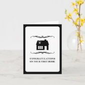 gelukwensen op uw eerste huis: mod. huis kaart (Gele Bloem)