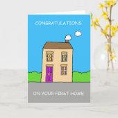 Gelukwensen op Uw Eerste naar huis Kaart (Gele Bloem)
