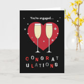 Gelukwensen op uw glazen van de verlovingtoost kaart (Gele Bloem)