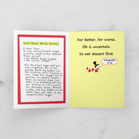 Gelukwensen op uw huwelijk kaart (Binnen)