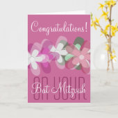 Gelukwensen op uw Knuppel Mitzvah bloemen Kaart (Gele Bloem)