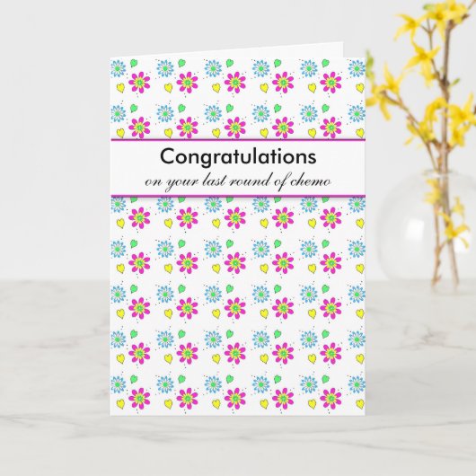 Gelukwensen op Uw Laatste Ronde van Chemo Kaart (Gele Bloem)
