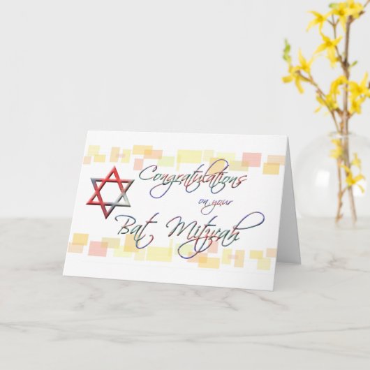 Gelukwensen op uw mitzvah-Pret van de Kaart (Gele Bloem)