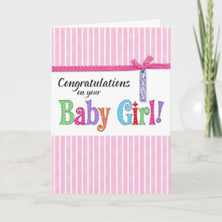 gelukwensen op uw nieuw babymeisje kaart