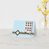 gelukwensen op uw nieuw huis: hifi flatgebouw met kaart (Gele Bloem)