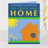 gelukwensen op uw nieuw huis (mod.vormen) kaart (Gele Bloem)