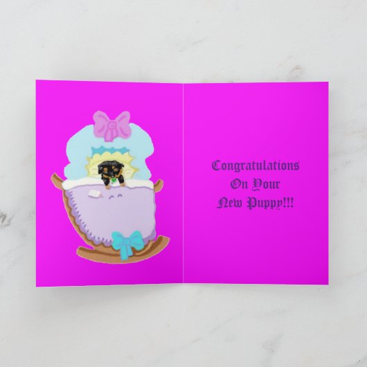 Gelukwensen op Uw Nieuw Puppy Kaart (Binnen)