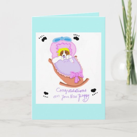 Gelukwensen op Uw Nieuw Puppy Kaart (Voorkant)