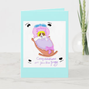 Gelukwensen op Uw Nieuw Puppy Kaart