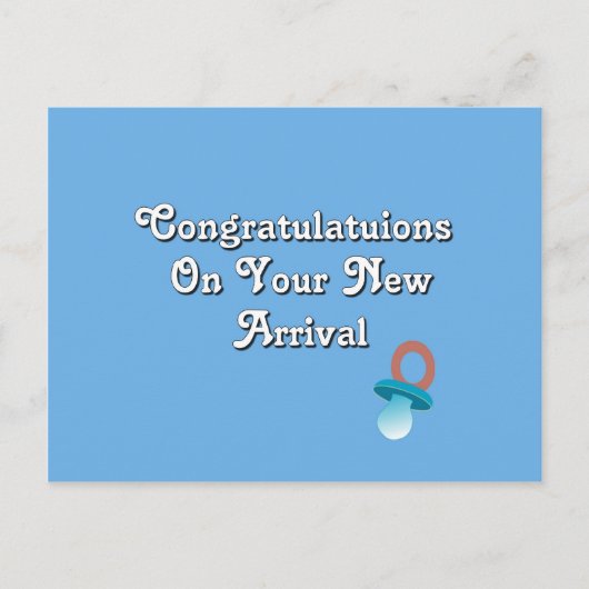 Gelukwensen op Uw Nieuwe Aankomst Briefkaart (Voorkant)