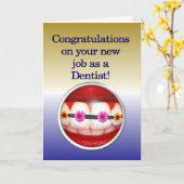 Gelukwensen op uw nieuwe baan als Tandarts Kaart (Gele Bloem)