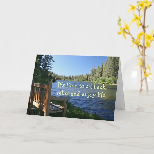 Gelukwensen op uw pensionering, Bank, Meer Kaart (Gele Bloem)