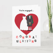 Gelukwensen op uw verloving Schots paar Kaart (Voorkant)