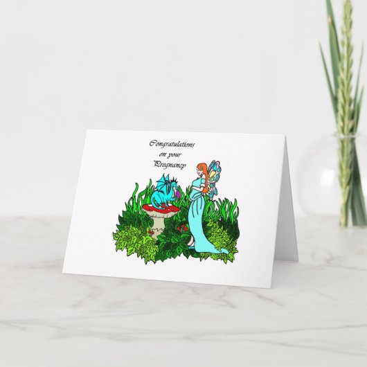 Gelukwensen op uw Zwangerschap Zwangere Faerie Kaart (Voorkant)