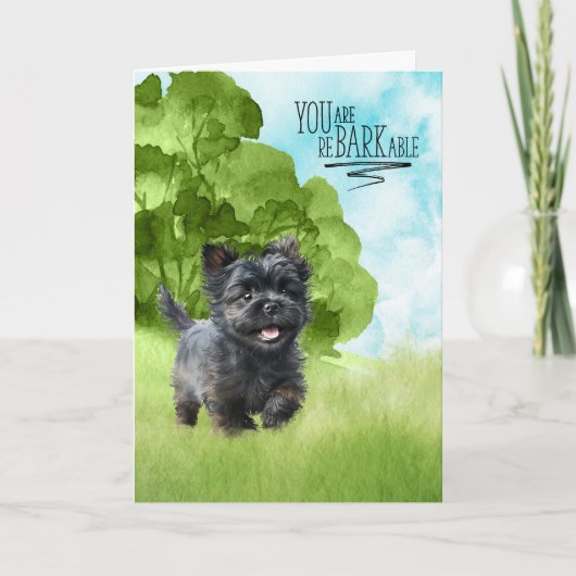 Gelukwensen reBARKable Affenpinscher hond Kaart (Voorkant)