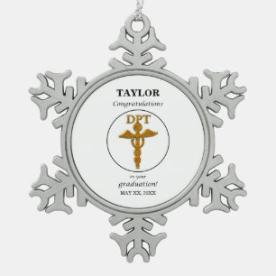 Gelukwensen van de Afstuderen van de Therapie van Tin Sneeuwvlok Ornament