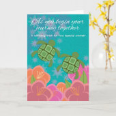 Gelukwensen van het Huwelijk van de Schildpadden Kaart (Gele Bloem)