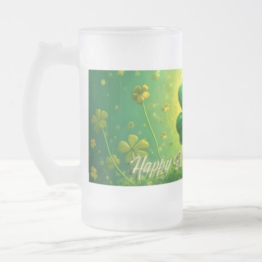 Gelukwensen voor St. Patrick's Day Matglas Bierpul (Links)