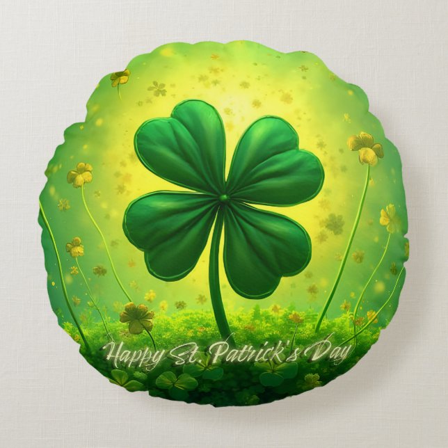 Gelukwensen voor St. Patrick's Day Rond Kussen (Voorkant)