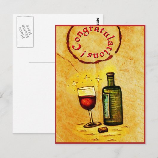 Gelukwensen! wijn kaart (Voorkant / Achterkant)
