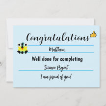 Gelukwenskaart met Cute Face- Blauw