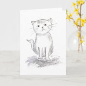 Gelukwenskaart met kat kaart (Gele Bloem)
