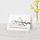 Gelukwenskaart met zingende vogel kaart (Gele Bloem)