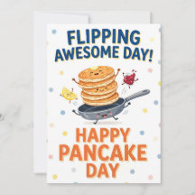 Gelukwenskaart voor Pannenkoekendag - Omkerende pa