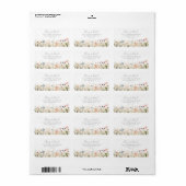Gelukzalig Boho Wilde Bloem Bruiloft RSVP Adres Etiket (Full Sheet)