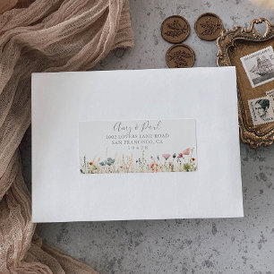 Gelukzalig Boho Wilde Bloem Bruiloft RSVP Adres Etiket