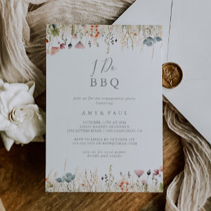 Gelukzalig Boho Wilde Bloem Ik Doe BBQ Verloving F Kaart
