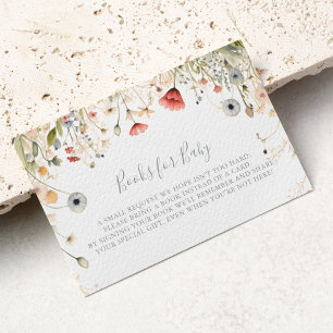 Gelukzalige Boho Wilde Bloem Baby Shower Boek Verz Informatiekaartje