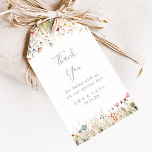 Gelukzalige Boho Wilde Bloemen Trouw Dank Je Cadeaulabel
