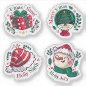 Gelukzalige feestelijke stickercollectie sticker (Voorkant)