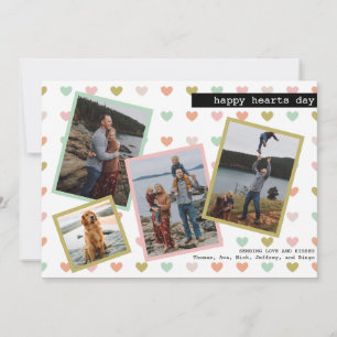 Gelukzalige Hartendag Valentijnsdag Familie Fotoco Feestdagenkaart