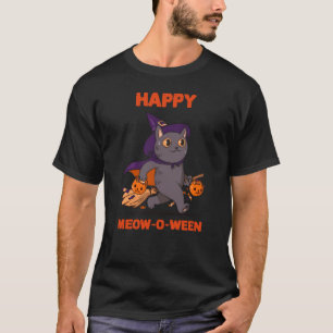 Gelukzalige Heks Zwarte Kat Meowoween Snoep of een T-shirt