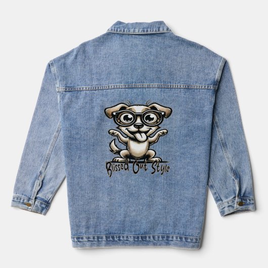 gelukzalige hond denim jacket (Achterkant)