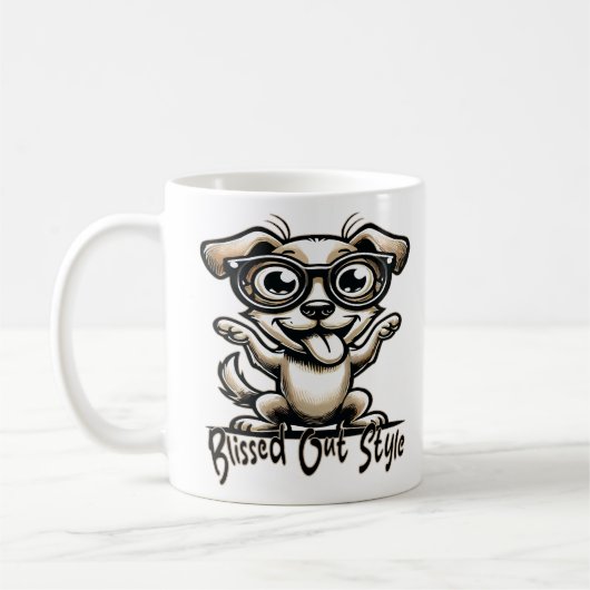 gelukzalige hond koffiemok (Links)