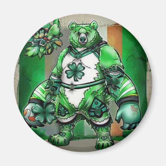 Gelukzalige Ierse Beer Magneet Leuke St. Patrick C (Voorkant)