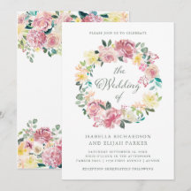 gelukzalige liefde | Waterverf Roze Bloemen Huweli