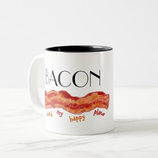 Gelukzalige Plek Bacon Tweekleurige Koffiemok (Voorkant links)