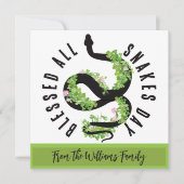 Gelukzalige Slangenklaver Alle Slangen Dag Kaart (Voorkant)