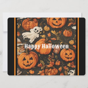 Gelukzalige Vintage Halloween Collectie Feestdagenkaart